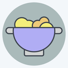 Icon Colander. related to Kitchen Tool symbol. color mate style. simple design illustration