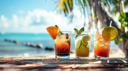 A Drinks Around the World beach event, sampling summer cocktails from different cultures