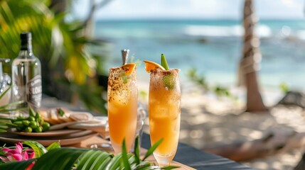 A Beachside Brunch series, each brunch focusing on different tropical drink pairings