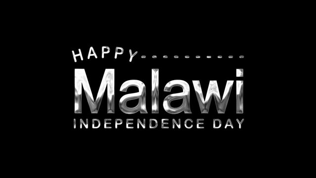 Happy Malawi Independence Day Text Animation on Silver Color. Great for Happy Malawi Independence Day Celebrations, for banner, social media feed wallpaper stories. - Powered by Adobe