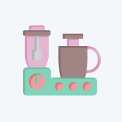 Icon Food Processor. related to Kitchen Tool symbol. flat style. simple design illustration