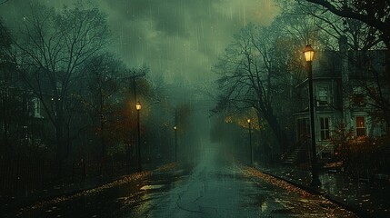 Eerie Urban Scene with Limited Visibility