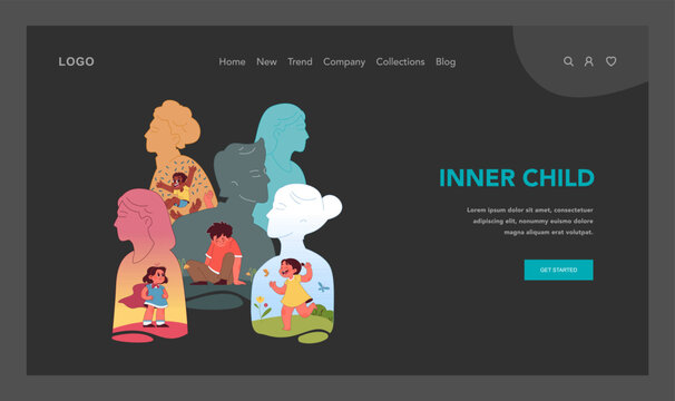 Inner child concept. Vector illustration