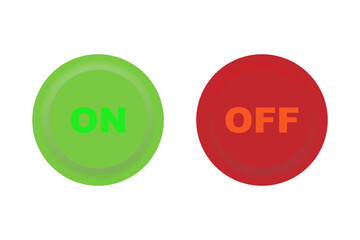 on and off buttons icon vector set