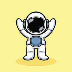 Happy Astronaut Cartoon Character