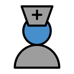 nurse icon or logo illustration outline black style
