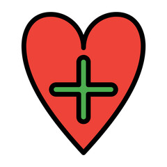 Fototapeta premium love icon color or logo illustration outline black style