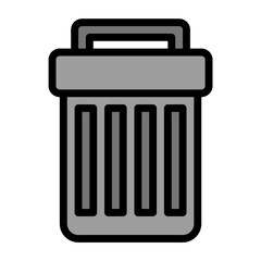 trash icon color or logo illustration outline black filled style
