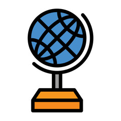 globe icon color or logo illustration outline black filled style