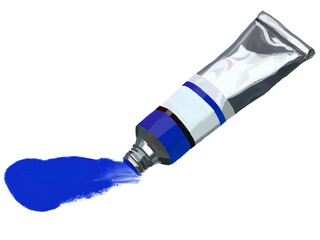 絵の具チューブ（青）塗り広げ