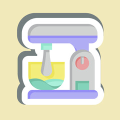Sticker Kitchen Mixer. related to Kitchen Tool symbol. simple design illustration