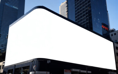 blank copy space of Modern Advertisement billboard corner mockup at town