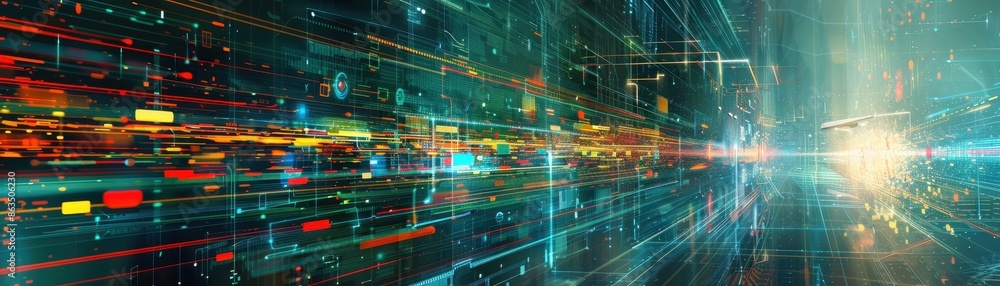 Poster an abstract representation of digital transformation