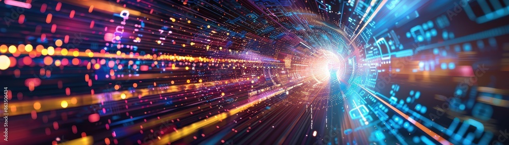Poster an abstract representation of digital transformation