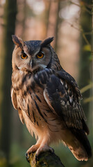 Fototapeta premium a owl that is sitting on a tree branch