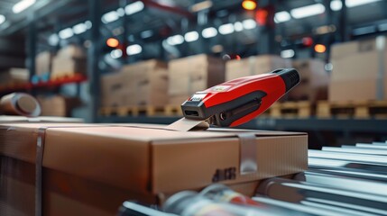 Dynamic Ecommerce Tape Gun in Action Sealing Packages with Precision and Speed