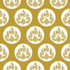Thailand pattern,Traditional Thai style pattern decorative,isolated on gold color background
