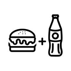 Vector black line icon for Menu combo