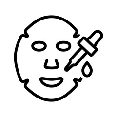 Vector black line icon for Oil control mask