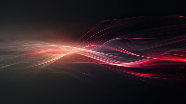 A red and black wave with a yellow dot in the middle