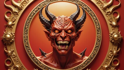 Fototapeta premium Devil in a Golden Frame.