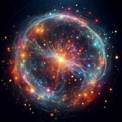 Fototapeta premium Colorful swirl nebula in space wallpaper design