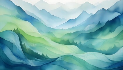 A watercolor background with soft, flowing strokes in shades of blue and green