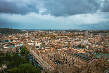 Obraz premium aerial view of trastevere rome italy vatican museum