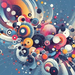 Obraz premium Retro pink seamless circle pattern for fabric or wallpaper design