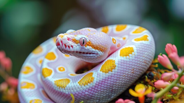 Ball python with lavender albinism