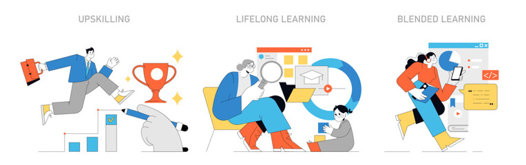 Continuous Learning concept. Vector illustration.