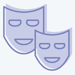 Icon Drama. related to Cinema symbol. two tone style. simple design illustration