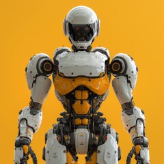 Fototapeta premium Futuristic Humanoid Robots in Sync