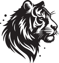 Tiger head vector illustration with white background.
