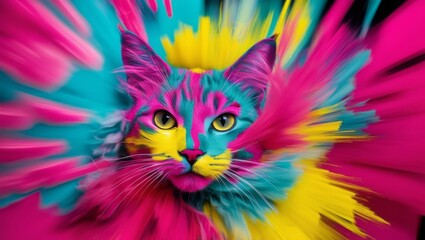 Fototapeta premium Fine art photography of cats and random graffiti