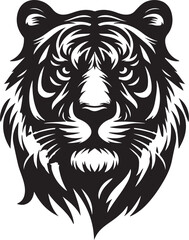 Tiger head vector illustration with white background.
