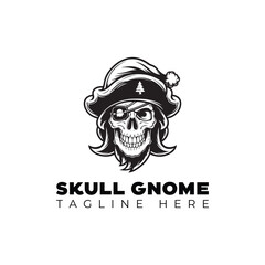 Skull Santa pirate vector illustration logo design template 