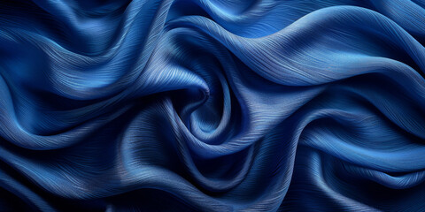 Fototapeta premium effect wave liquid design your space copy background elegant blue dark pleats soft wavy fabric shiny background texture satin silk blue dark background abstract blue black 