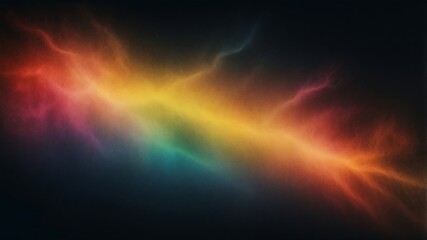 Blur colorful warm rainbow light leaks on black background with dust texture. Defocused abstract damaged scratched retro film analog effect for using over photos as overlay or screen filter