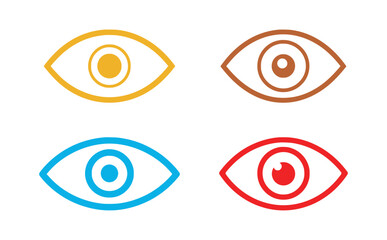 Set of Eye icons. Vector illustration in flat style