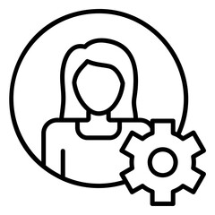 User profile settings icon with avatar and gear