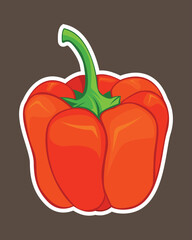 Illustration of a red bell pepper