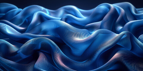 Fototapeta premium effect wave liquid design your space copy background elegant blue dark pleats soft wavy fabric shiny background texture satin silk blue dark background abstract blue black 