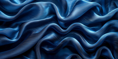 effect wave liquid design your space copy background elegant blue dark pleats soft wavy fabric shiny background texture satin silk blue dark background abstract blue black 