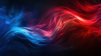 Fototapeta premium A colorful, abstract painting with blue and red swirls