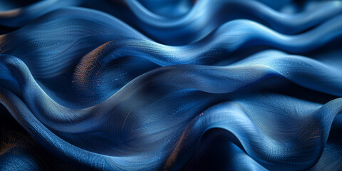 effect wave liquid design your space copy background elegant blue dark pleats soft wavy fabric shiny background texture satin silk blue dark background abstract blue black 