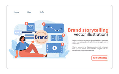 Brand Storytelling Visualization. A creative vector illustration depicting the art of telling.