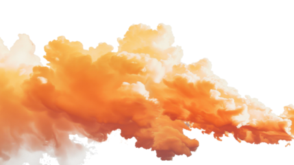 Orange clouds on transparent background