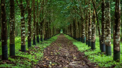 Rubber Trees in the Forest 