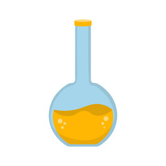 Magic Potion Bottle with Elixir. Isolated Vector Cartoon Illustration.